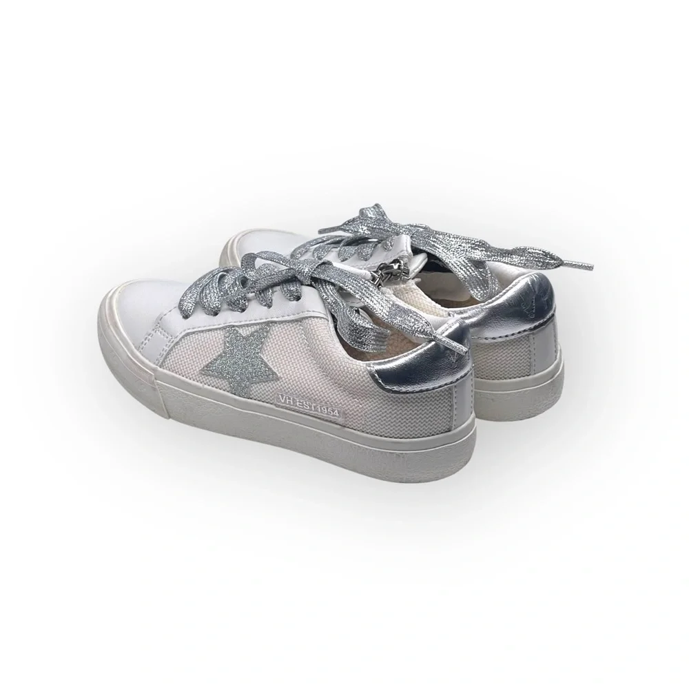 Vintage Havana 𖤐 Gita Star Sneakers 𖤐 Vegan Leather Silver Metallic Glitter 𖤐 12 - Picture 5 of 16